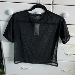 Black Mesh short sleeve top